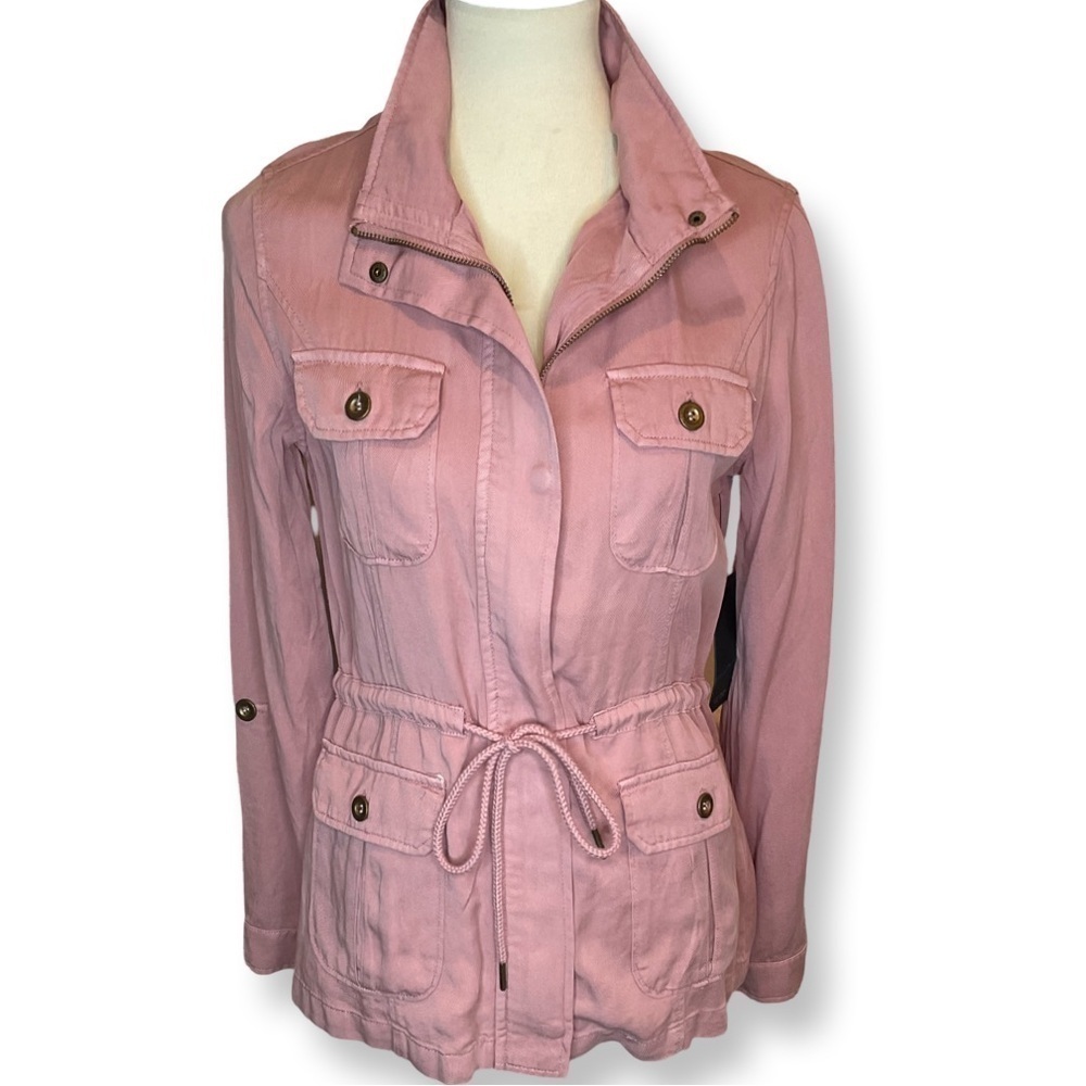 Black Label pretty rose colored casual zip up jacket. Brand New with tags - Picture 1 of 6